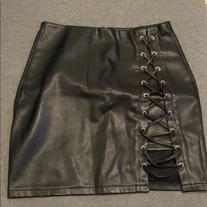 Faux leather mini skirt